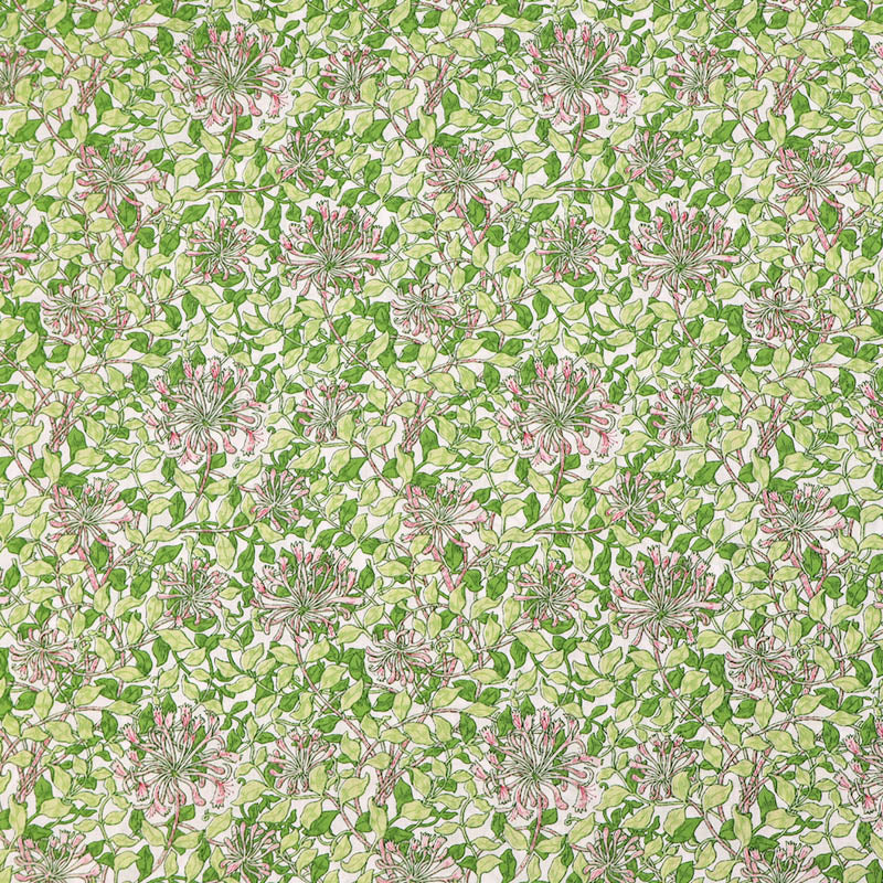 100% Cotton Green and Pink Floral Cotton Lawn Fabric