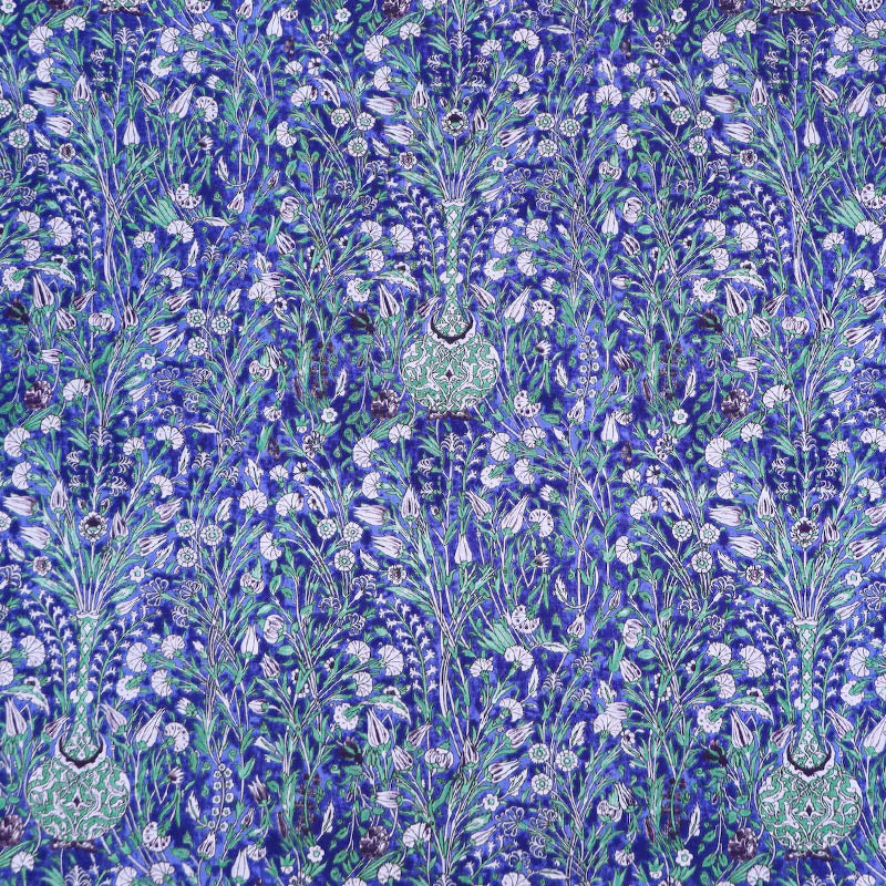 Blue Floral 100% Cotton Lawn Fabric