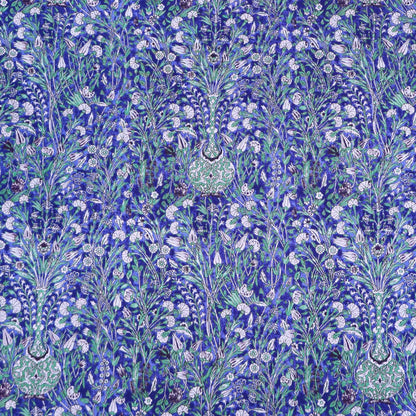 Blue Floral 100% Cotton Lawn Fabric