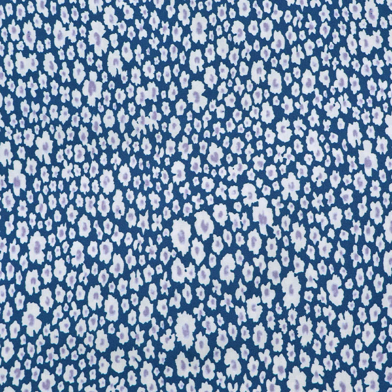 100% Viscose Blue and White Floral Viscose Fabric
