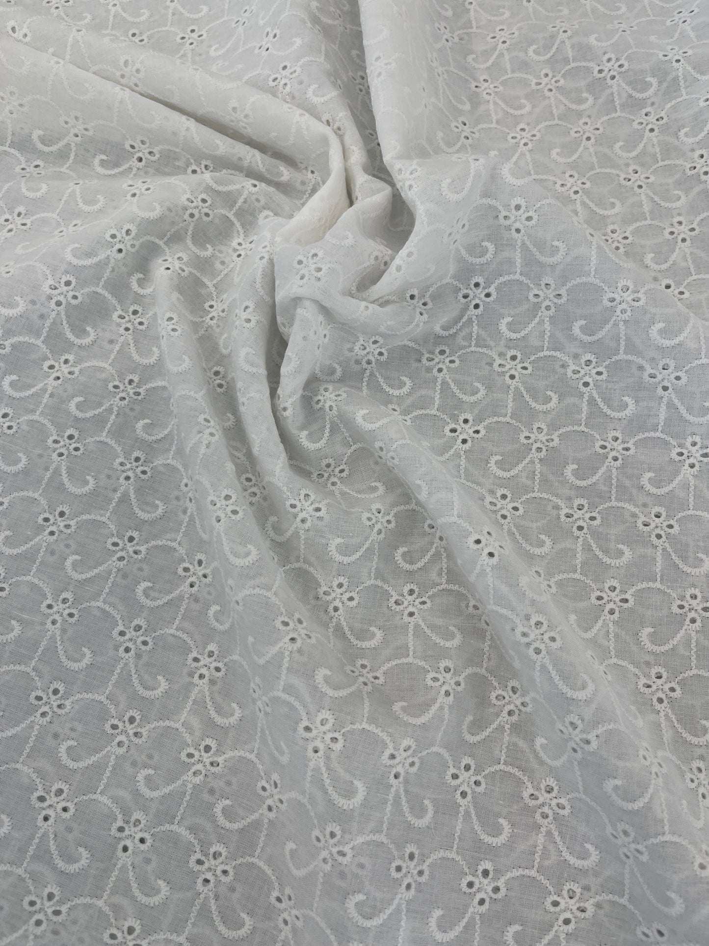 Cotton Broderie Anglaise - White - Sun Daze