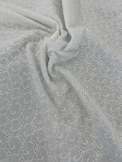 Cotton Broderie Anglaise - White - Sun Daze
