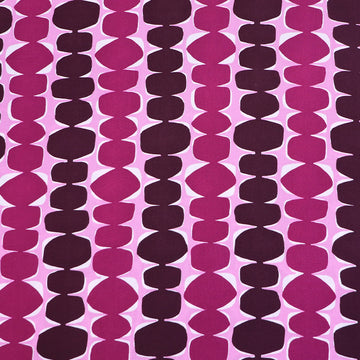 100% Viscose Ecovero Viscose Fabric - Burgundy and Pink Abstract design