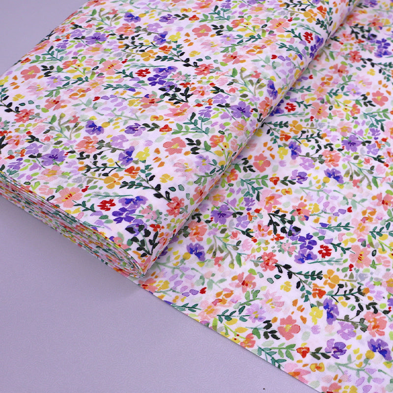 100% Viscose Fabric - Lilac, Pink and White Floral