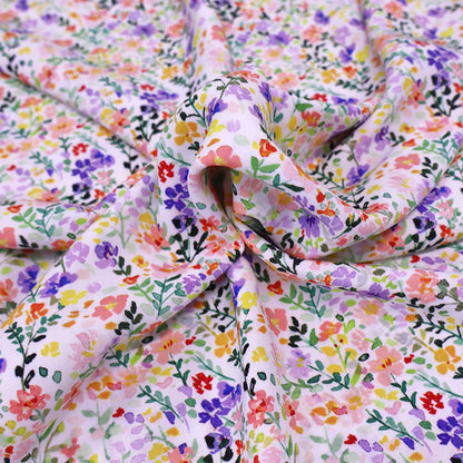 100% Viscose Fabric - Lilac, Pink and White Floral