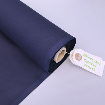 100% Cotton Egyptian Cotton Voile Fabric - Navy Blue