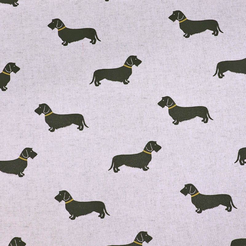 100% Cotton Emily Bond Fabric - Grey Dachshund