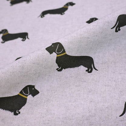 100% Cotton Emily Bond Fabric - Grey Dachshund