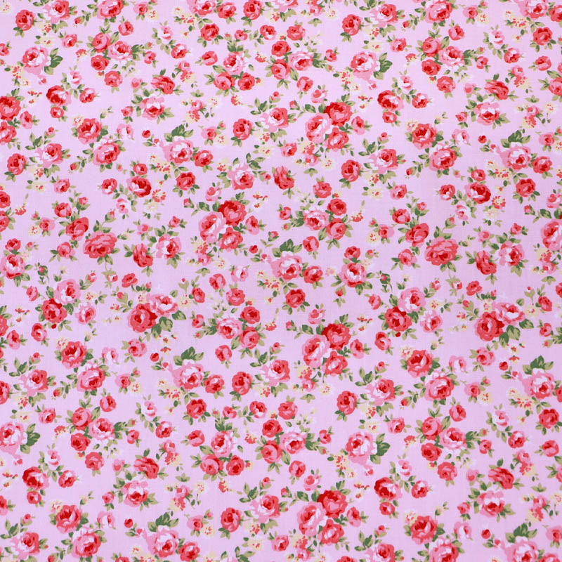 100% CottonPale Pink Floral Cotton Fabric Pink Rose Print