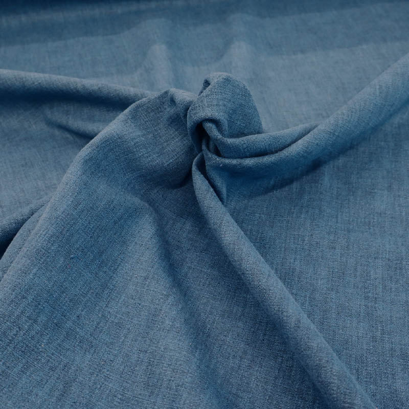 54% BCI Cotton 46% Polyester Plain Furnishing and Upholstery Fabric - Blue