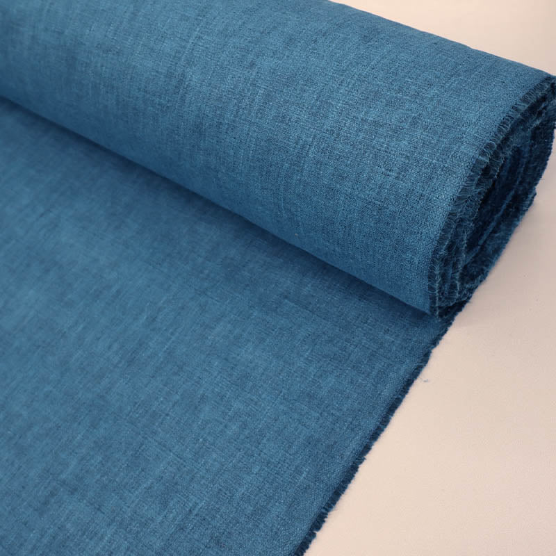 54% BCI Cotton 46% Polyester Plain Furnishing and Upholstery Fabric - Blue