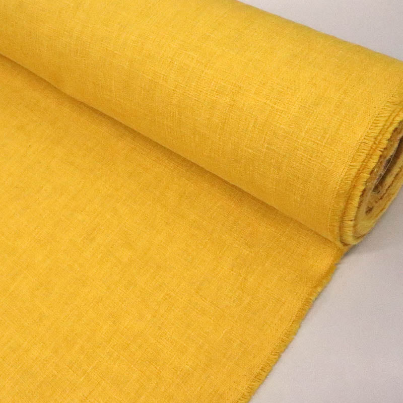 54% BCI Cotton 46% Polyester Plain Furnishing Fabric - Yellow