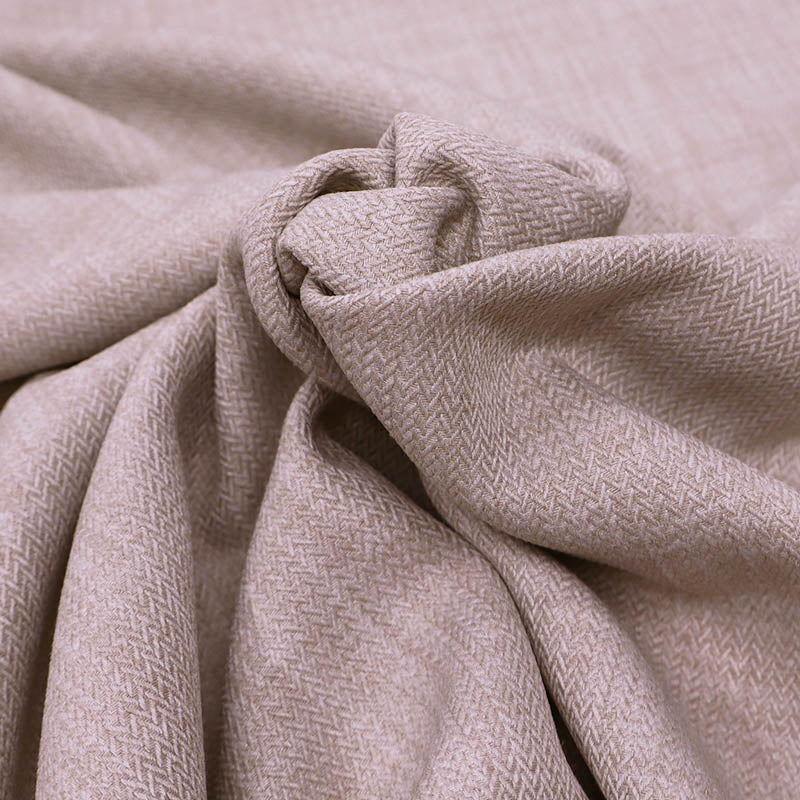 100% Recycled Polyester Beige Herringbone Fabric