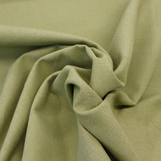 100% Cotton Brushed Cotton Panama Fabric - Moss Green