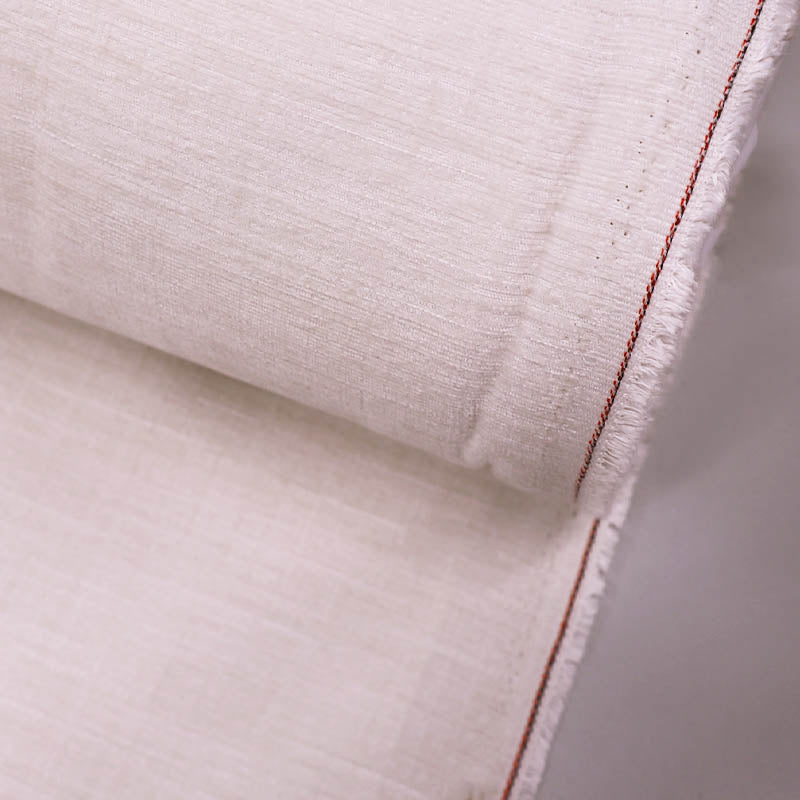 100% Polyester Plain Warm White Chenille Fabric