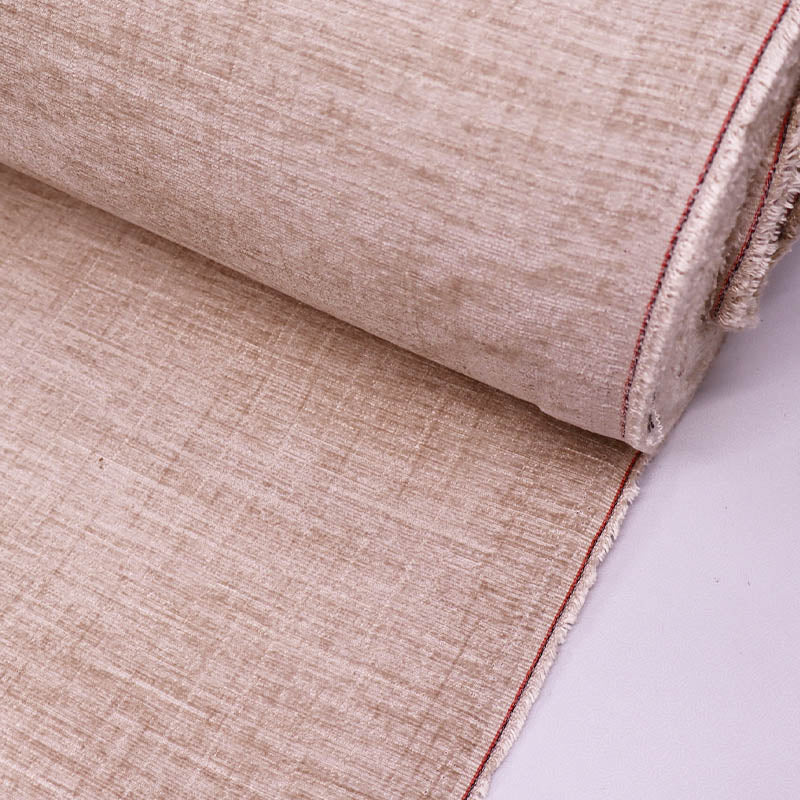 100% Polyester Chenille Fabric for Furnishing & Upholstery - Beige