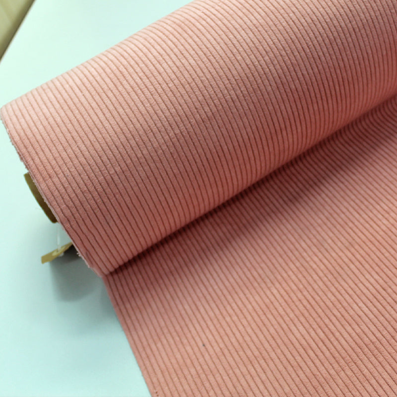 100% Polyester   Dusky Pink Brushed Back Corduroy Fabric