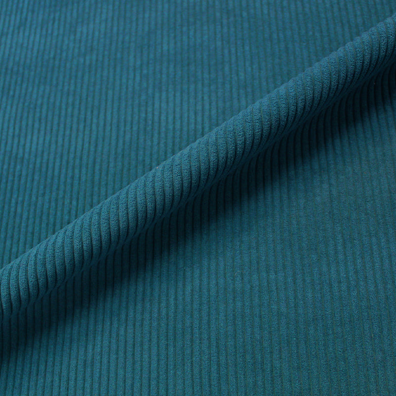 100% Polyester   Kingfisher Blue Brushed Back Corduroy Fabric