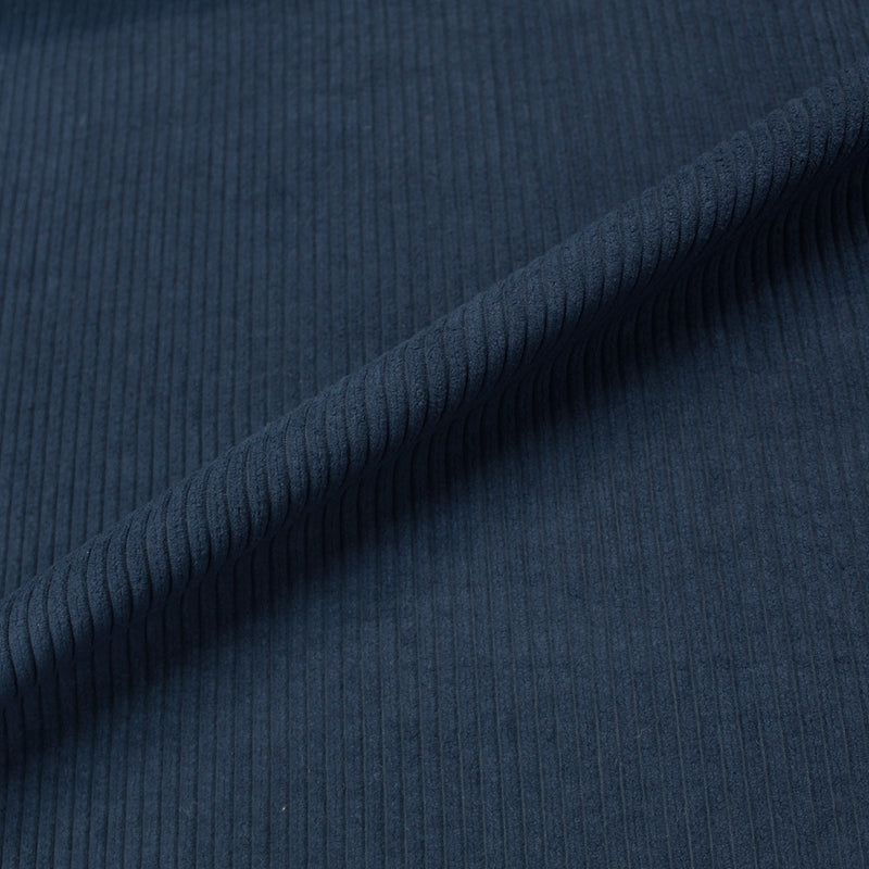 100% Polyester   Navy Blue Brushed Back Corduroy Fabric
