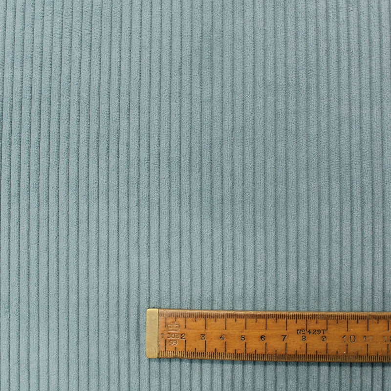 100% Polyester   Pale Blue Brushed Back Corduroy Fabric