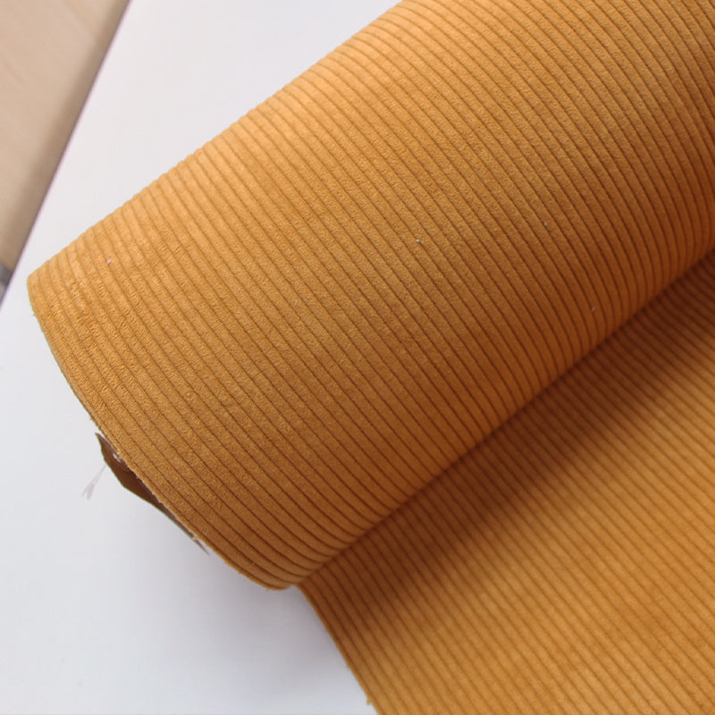 100% Polyester   Yellow Brushed Back Corduroy Fabric