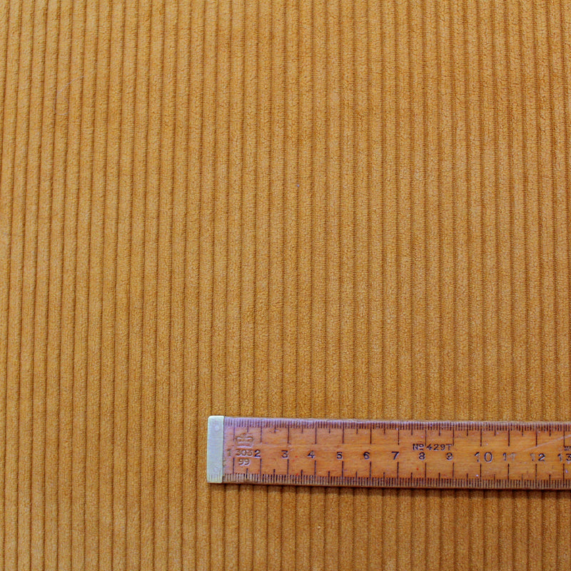 100% Polyester   Yellow Brushed Back Corduroy Fabric