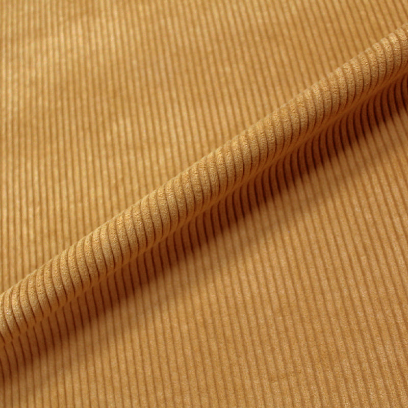 100% Polyester   Yellow Brushed Back Corduroy Fabric