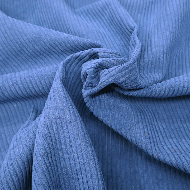 100% Polyester Denim Blue Furnishing Corduroy Fabric