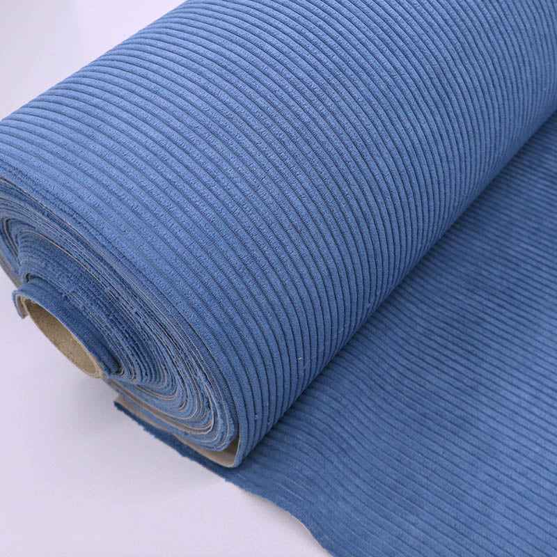 100% Polyester Denim Blue Furnishing Corduroy Fabric