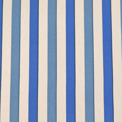 100% Cotton Two Tone Blue and Cream Stripe Furnishing Fabric