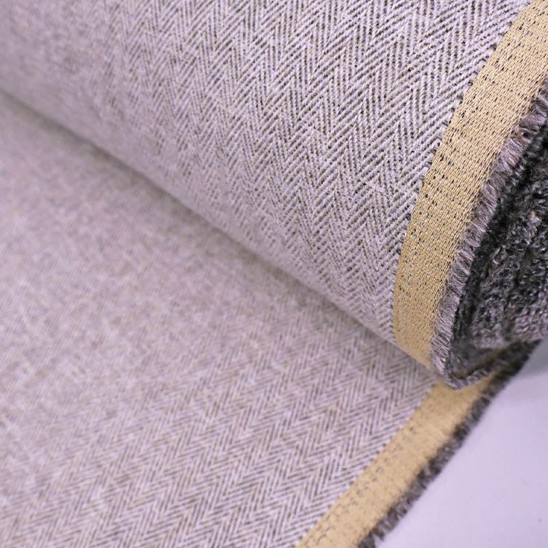 100% Polyester Marl Grey Herringbone Furnishing Fabric