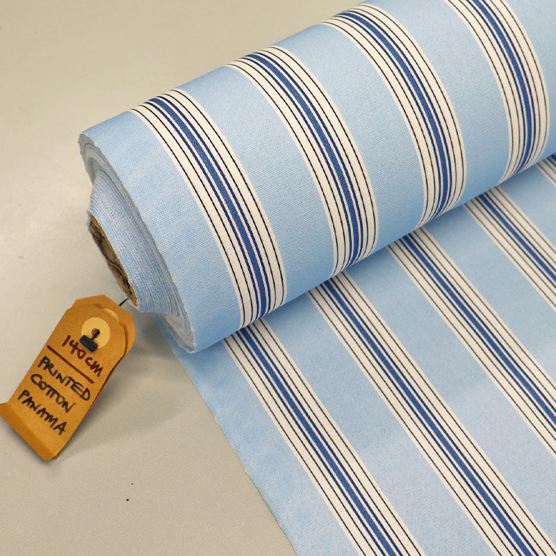 Furnishing Panama - Stripes - Pale Blue and Navy