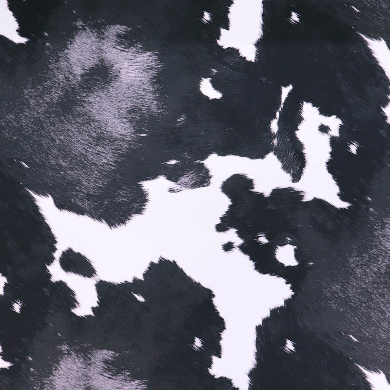 100% Polyester Black and White Cow Print Velvet Furnishing Fabric