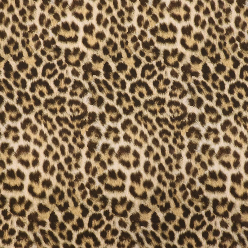 Brown velvet leopard print furnishing and upholstery fabric