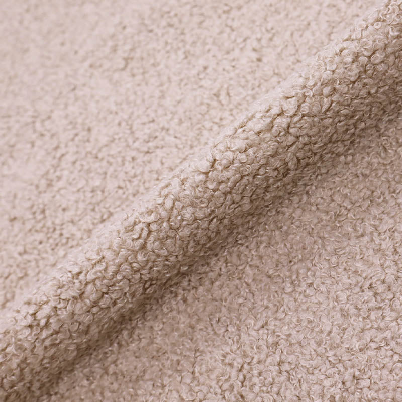 100% Polyester Furnishing Boucle Fabric - Fluffy Beige