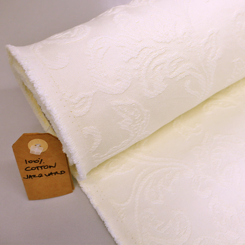 100% Cotton Cream Floral Jacquard Furnishing Fabric