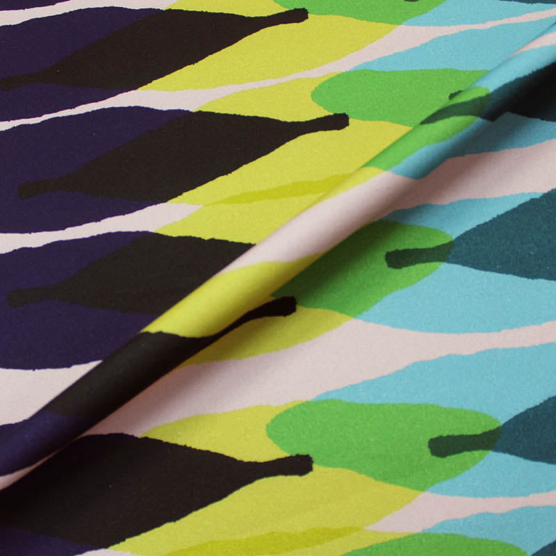 100% Cotton  Grand Tilleul Maison THEVENON Fabric - Green, Powder Blue and Pink