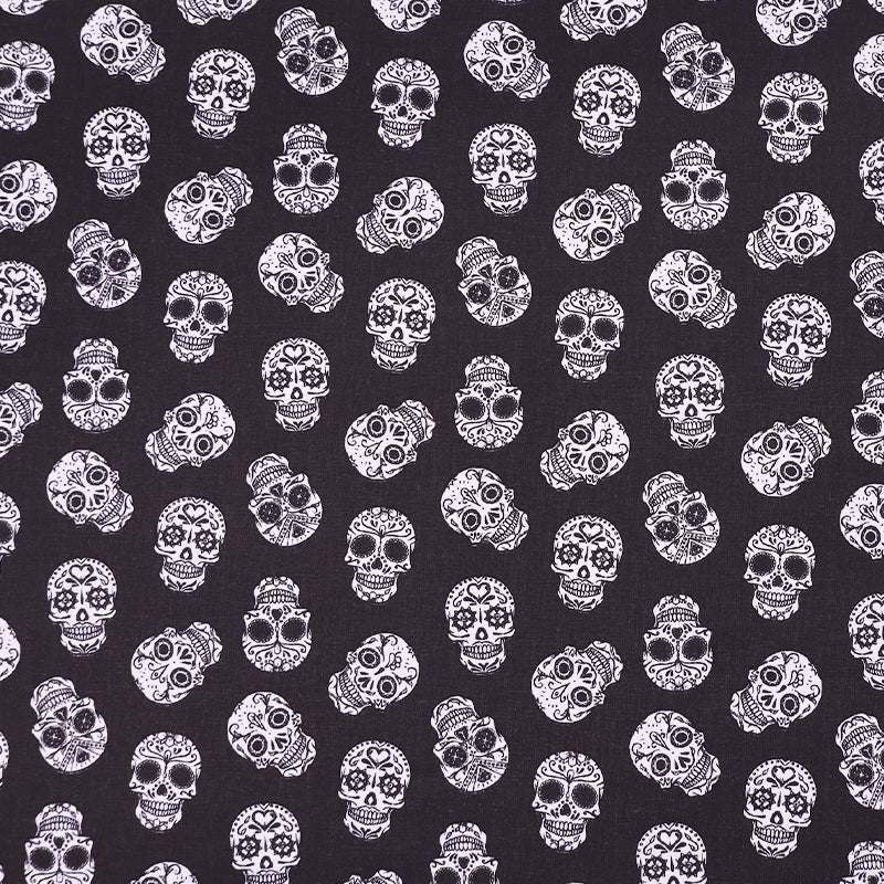 Great Value - Wide Width Cotton - Black - Sugar Skulls