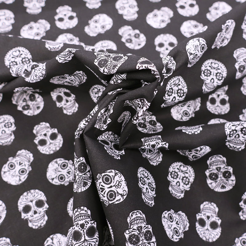 Great Value - Wide Width Cotton - Black - Sugar Skulls