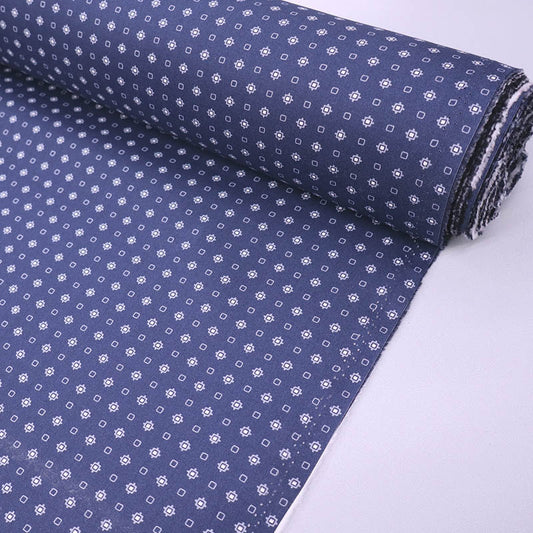 100% Cotton Great Value Blue Cotton small Geometric print Fabric
