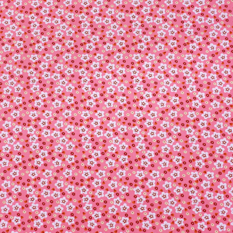 Pink Floral 100% Cotton Fabric Wide width 