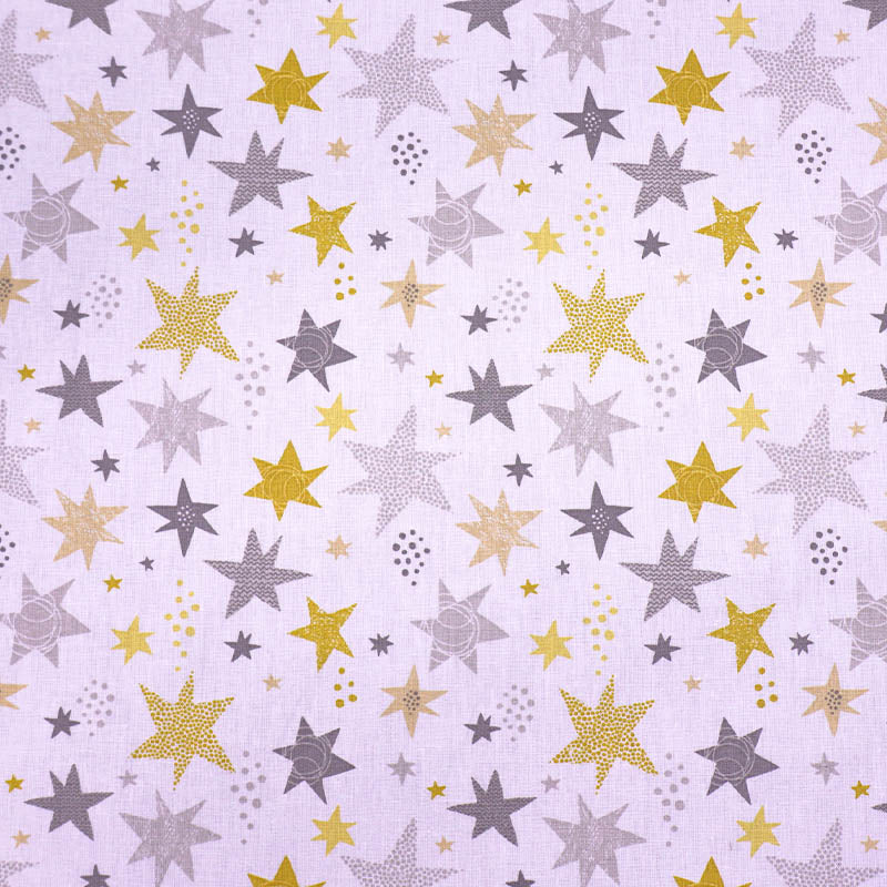 Great Value - Wide Width Cotton - Yellow Shooting Stars