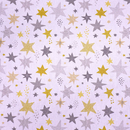 Great Value - Wide Width Cotton - Yellow Shooting Stars