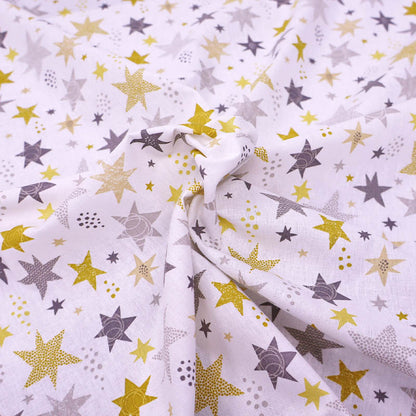 Great Value - Wide Width Cotton - Yellow Shooting Stars