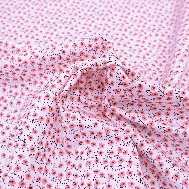 Pink Floral 100% Cotton Fabric wide width