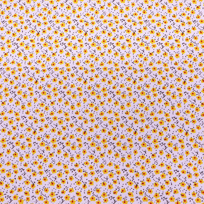 Yellow Floral 100% Cotton Fabric