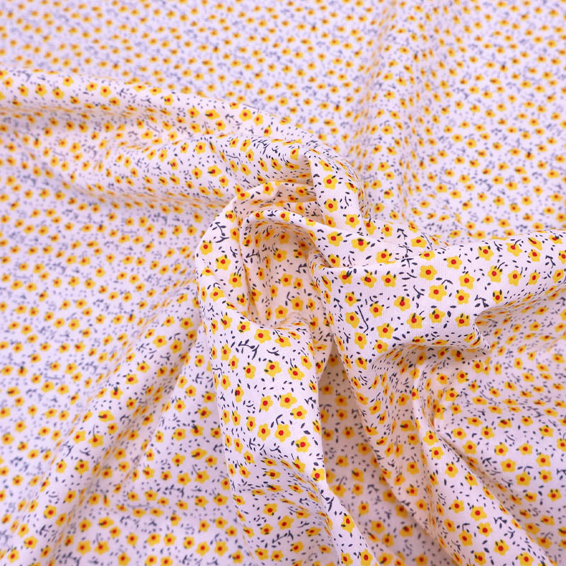 Yellow Floral 100% Cotton Fabric