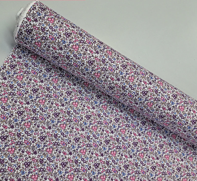 Great Value - Wide Width Floral Cotton - Pink and Purple Flowers