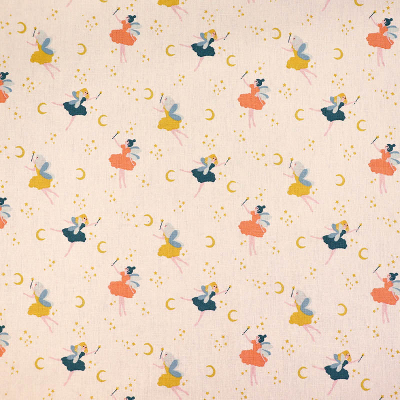100% Organic cotton White Organic Cotton Fairy Print