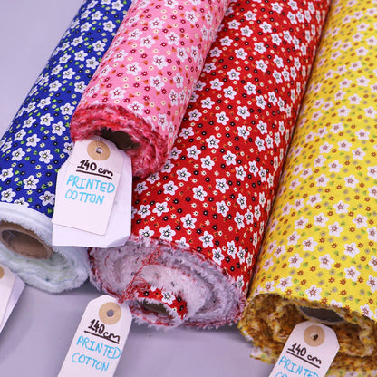 Great Value - Wide Width Cotton - Red - Flowers